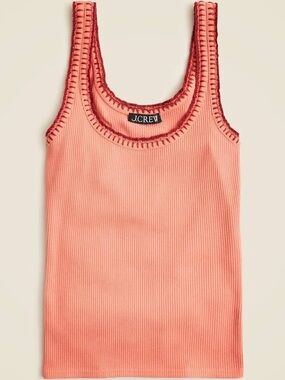 J. Crew Coral Tank with Dark Coral Trim